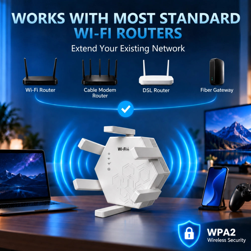 Aerzosty Dual Band Wi-Fi Range Extender with AP Mode & Ethernet Ports