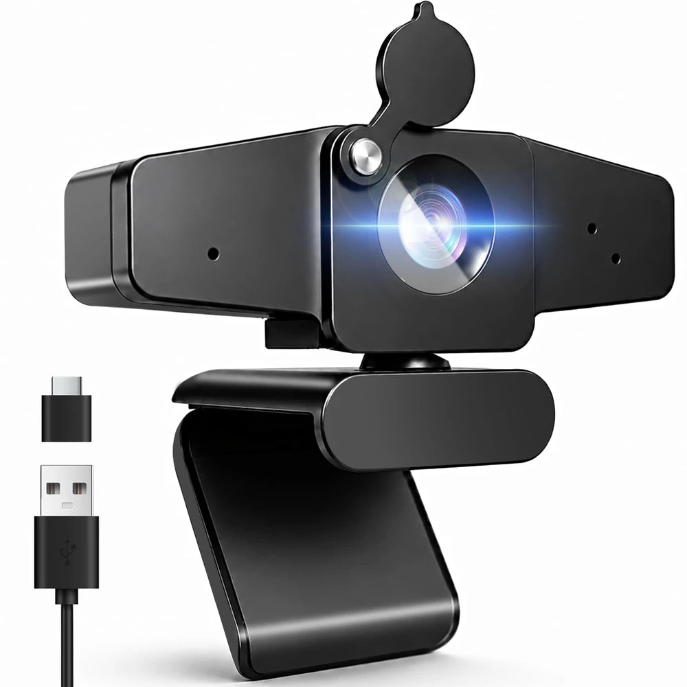 Aerzosty 4K Webcam for PC with Autofocus & Privacy Cover