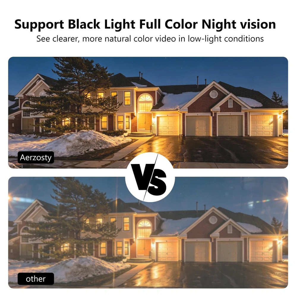 Aerzosty 2K Window Security Camera 2-Pack with Color Night Vision