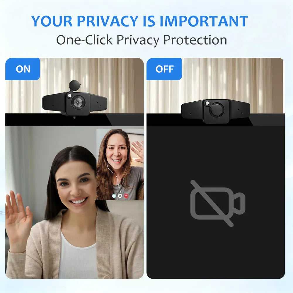 Aerzosty 4K Webcam for PC with Autofocus & Privacy Cover