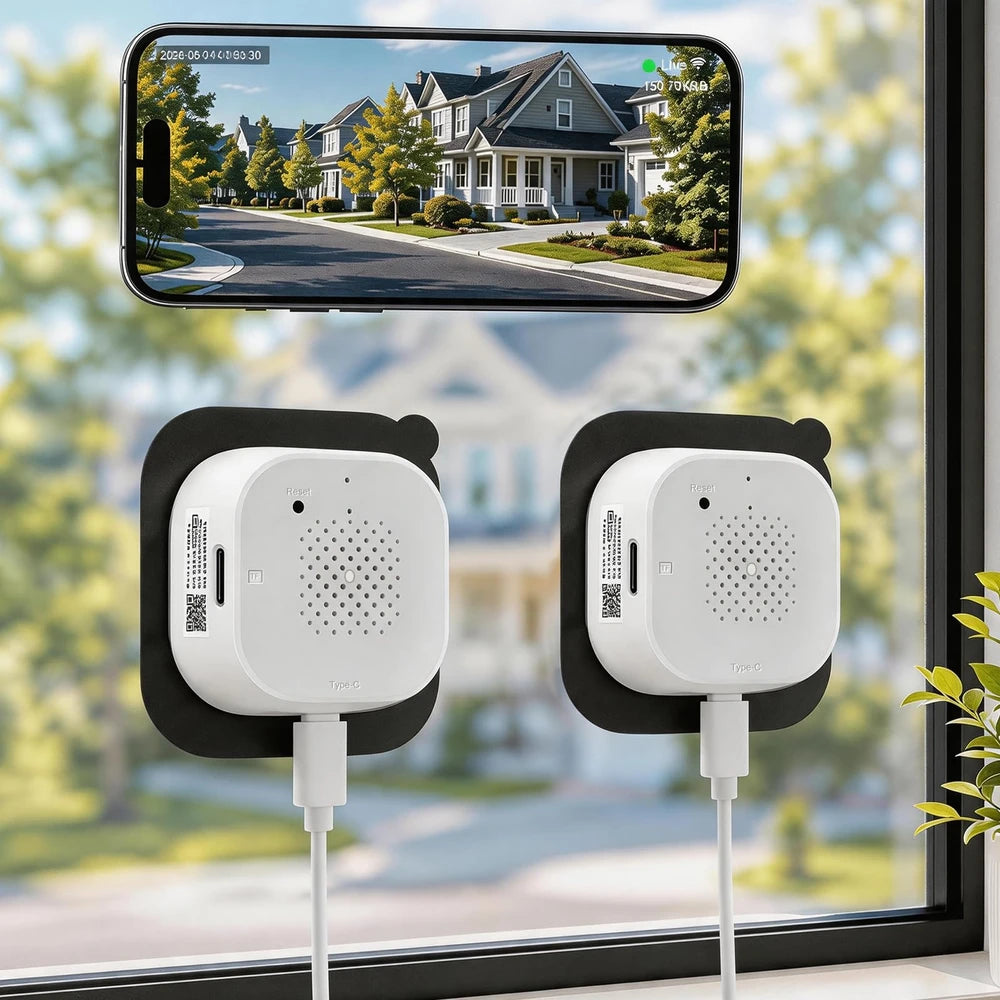 Aerzosty 2K Window Security Camera 2-Pack with Color Night Vision