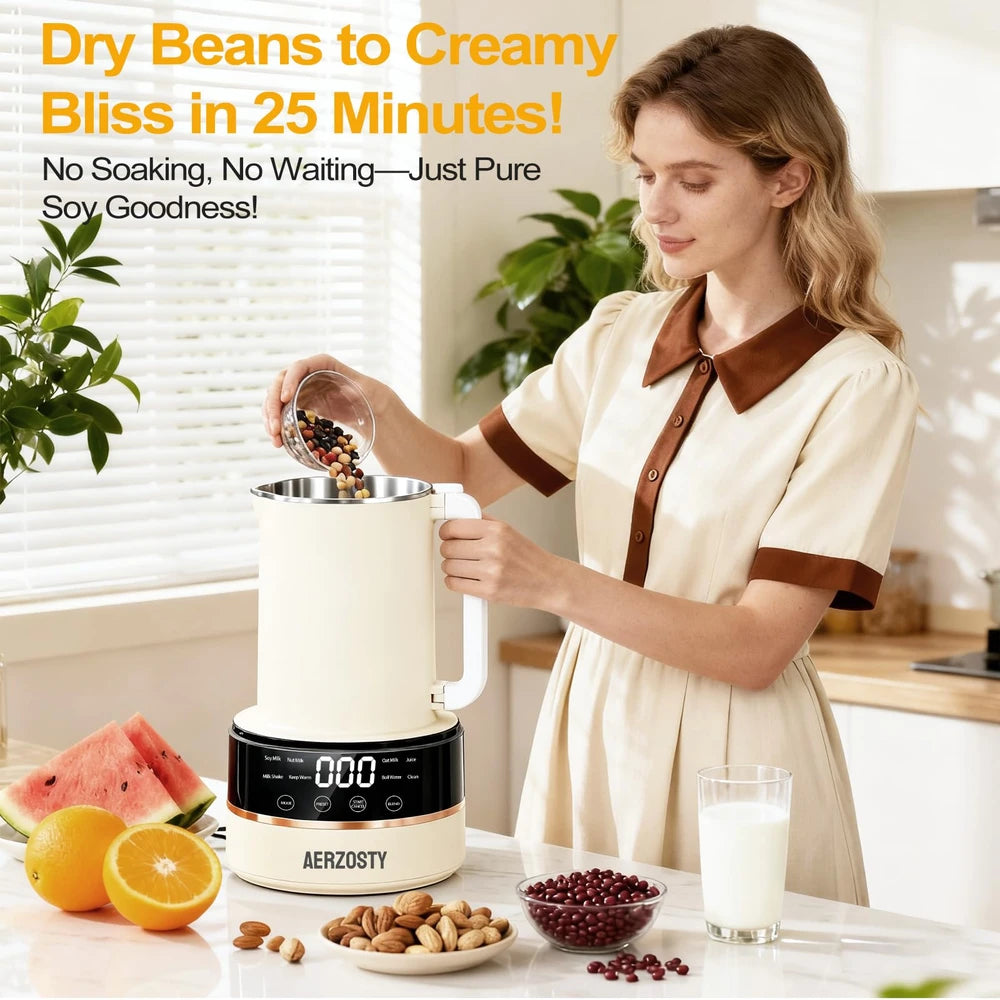 Aerzosty 10-in-1 Nut Milk Maker with Auto Clean & Keep Warm