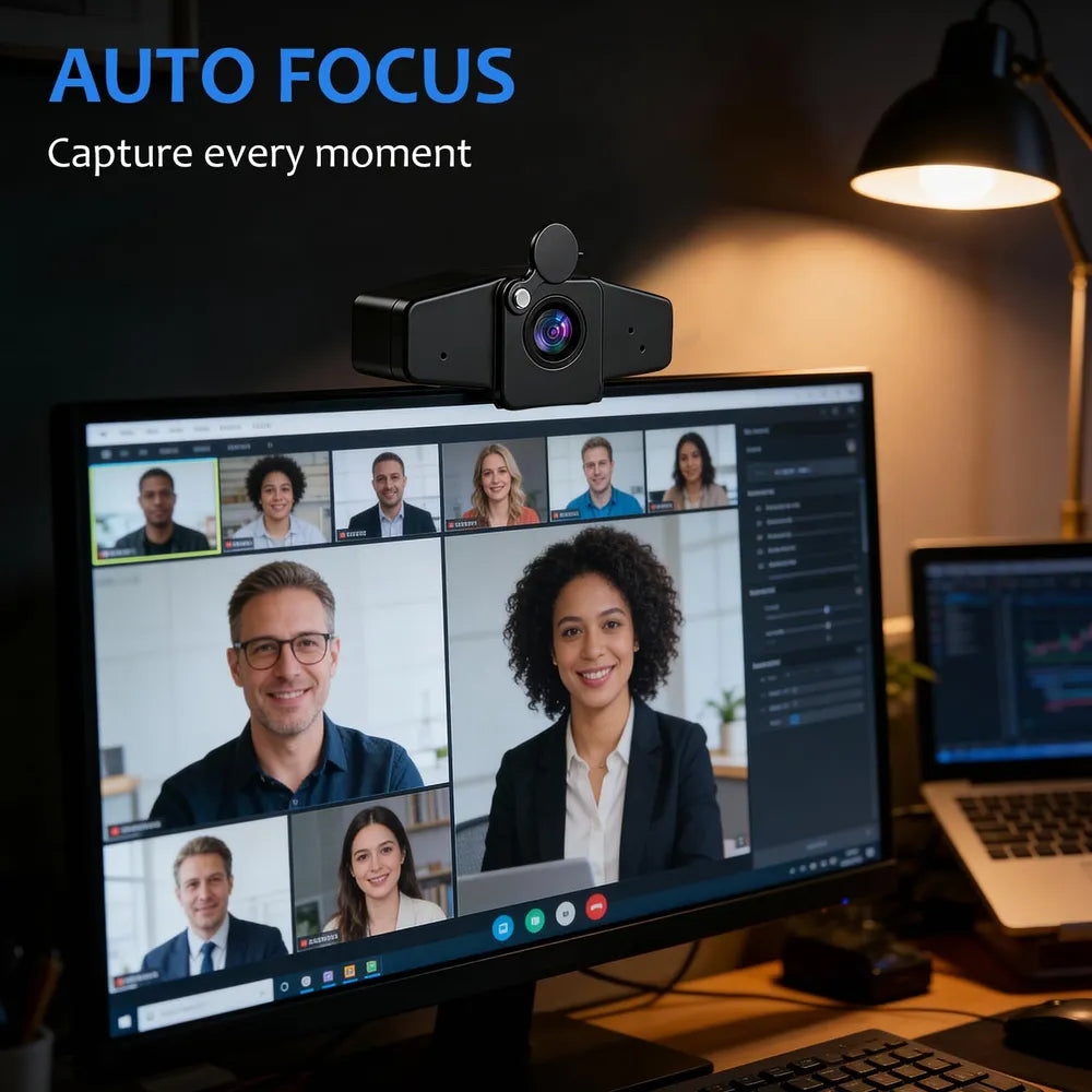 Aerzosty 4K Webcam for PC with Autofocus & Privacy Cover
