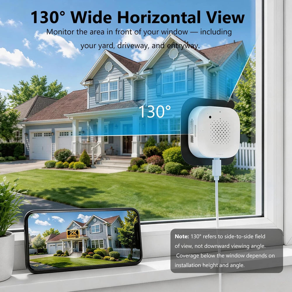 Aerzosty 2K Window Security Camera 2-Pack with Color Night Vision