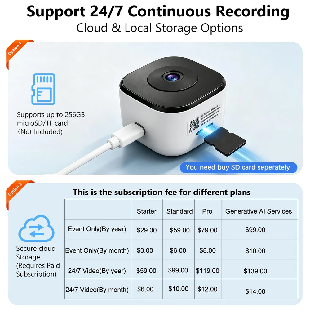 Aerzosty 2K Window Security Camera 2-Pack with Color Night Vision