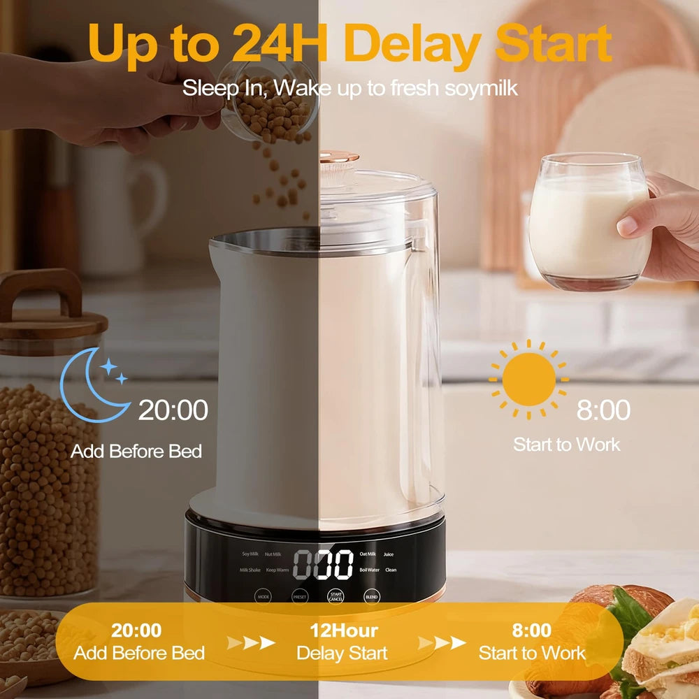 Aerzosty 10-in-1 Nut Milk Maker with Auto Clean & Keep Warm