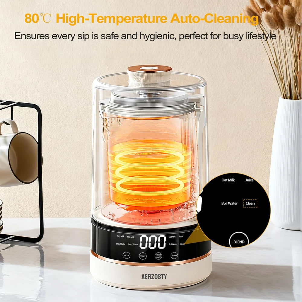 Aerzosty 10-in-1 Nut Milk Maker with Auto Clean & Keep Warm