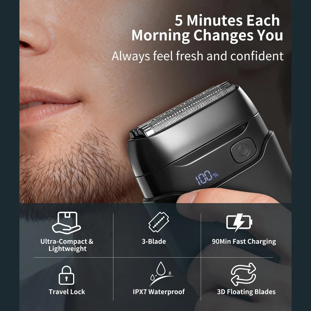 Aerzosty Men's Electric Foil Shaver – Wet & Dry, USB-C Rechargeable