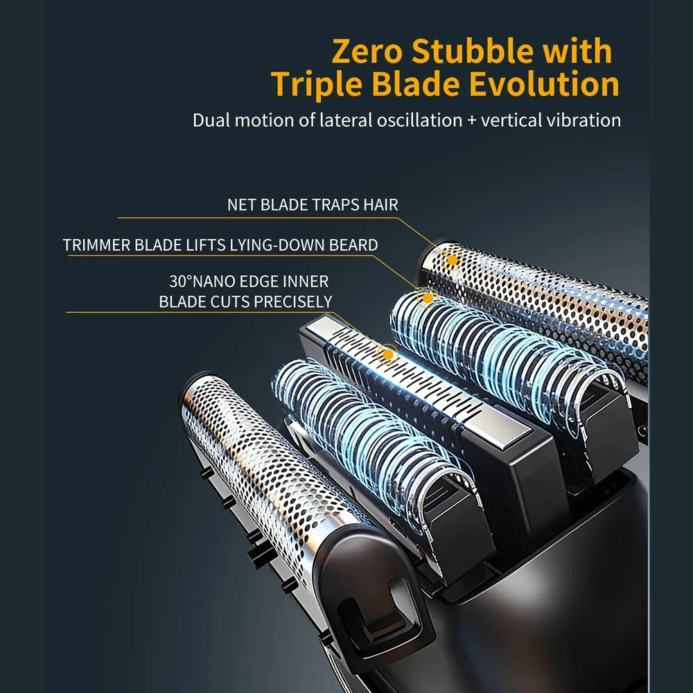 Aerzosty Men's Electric Foil Shaver – Wet & Dry, USB-C Rechargeable