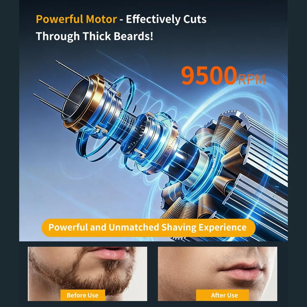 Aerzosty Men's Electric Foil Shaver – Wet & Dry, USB-C Rechargeable