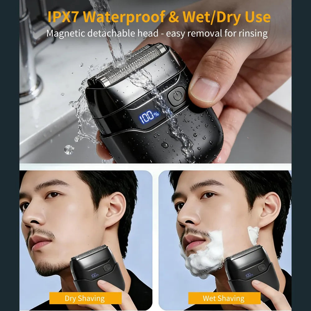 Aerzosty Men's Electric Foil Shaver – Wet & Dry, USB-C Rechargeable